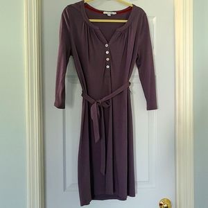 Boden Henley Dress Gray Jersey SIZE 8